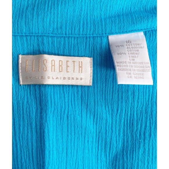 Vintage Blue Linen + Cotton Blend Retro Collared Button Down Shirt - Picture 6 of 7